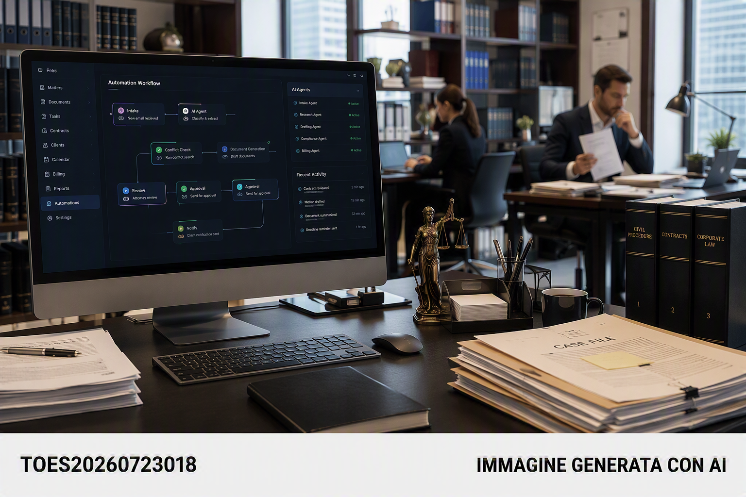 Piattaforma AI multi-agente per automazione operativa di studi legali