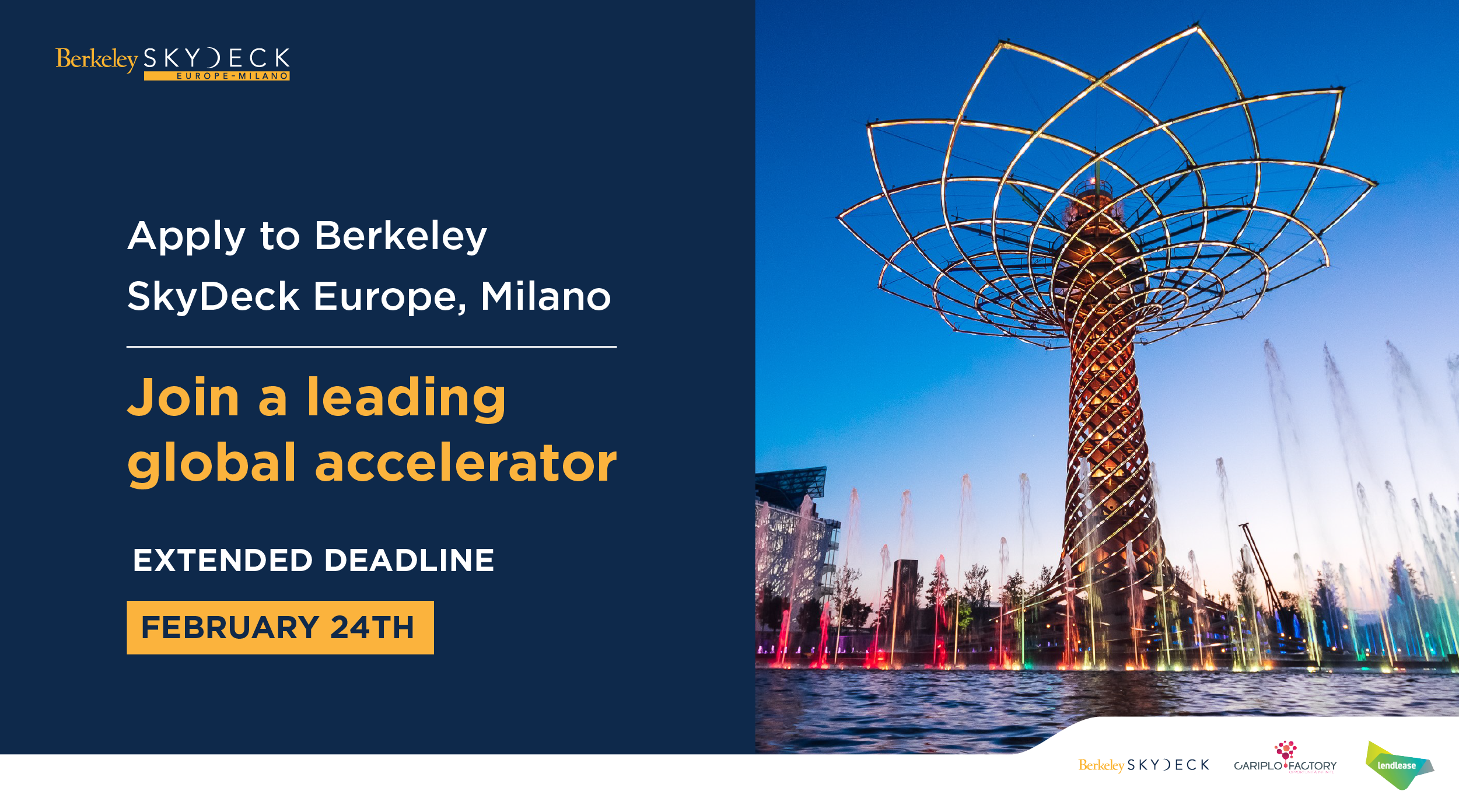 Berkeley SkyDeck Europe, Milano European Call for Startup