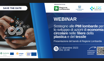 Vai alla notizia Sostegno a PMI lombarde per sviluppo di azioni di economia circolare nei settori plastica e tessile