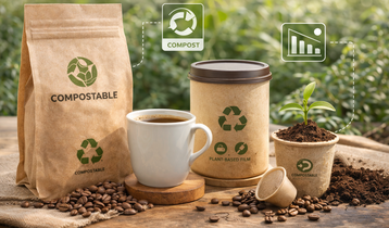 Packaging del caffè: biodegradabile e circolare, senza perdere aroma - immagine generata da AI