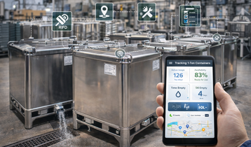 Tracking dei container metallici da 1 tonnellata - Immagine generata da AI