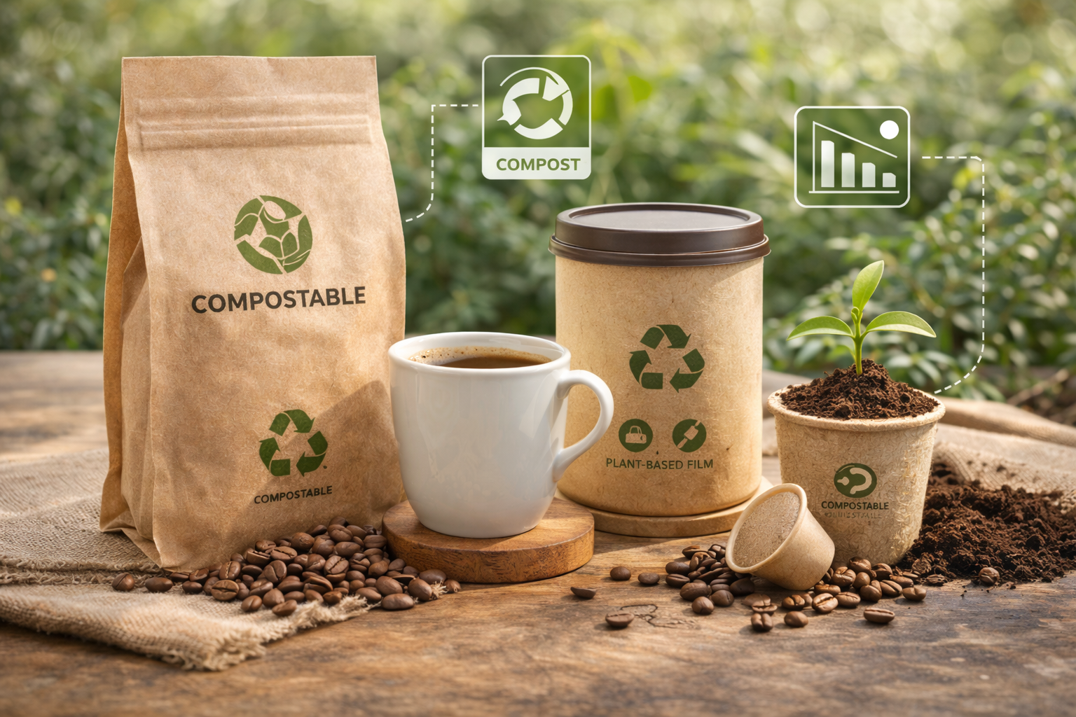 Packaging sostenibile del caffè