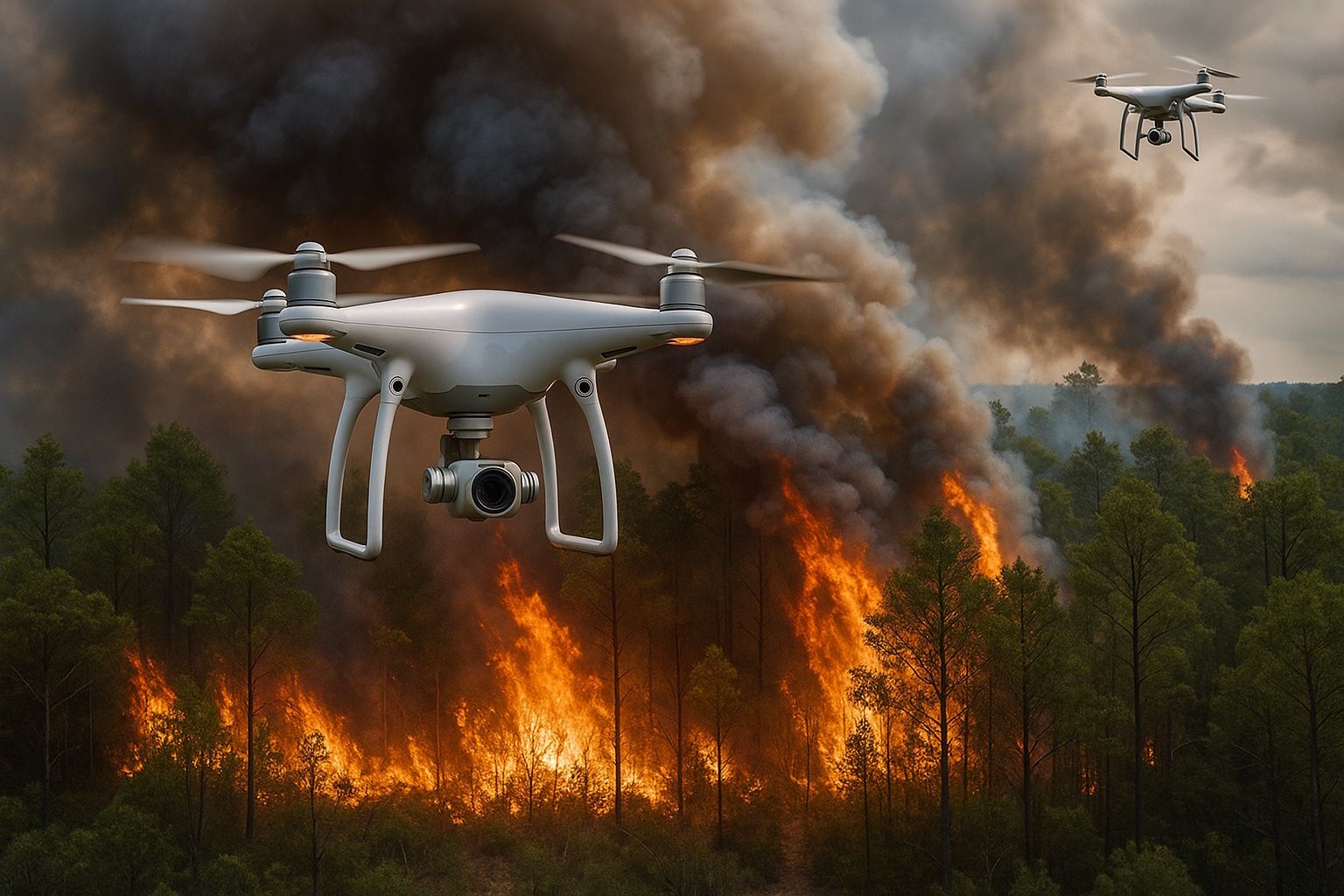 Rilevamento incendi con droni IA