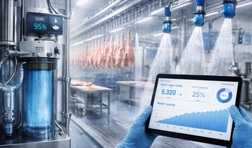 Ridurre i consumi d’acqua nella filiera delle carni - Immagine generata con AI